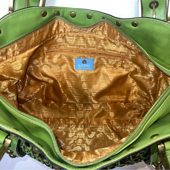 Kathy Van Zeeland Green Large Woven Bag - Picture 12 of 17